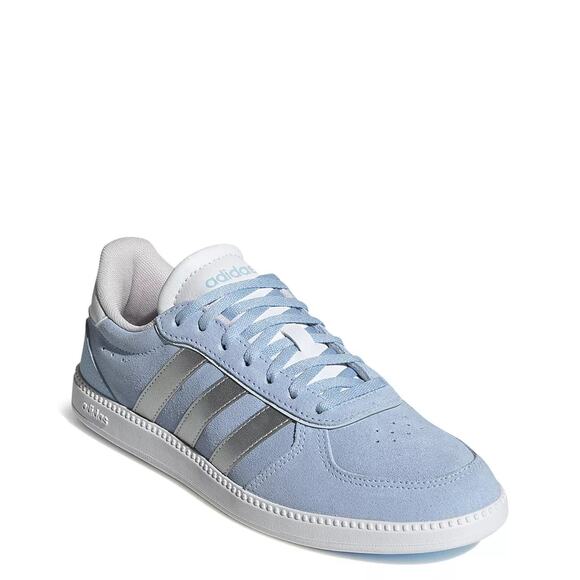 USED adidas Women's Breaknet Sleek Sneaker, Blue/Silver Metallic/Halo Blue-SZ 10 - Picture 1 of 4